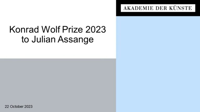 Konrad-Wolf-Preis 2023 an Julian Assange