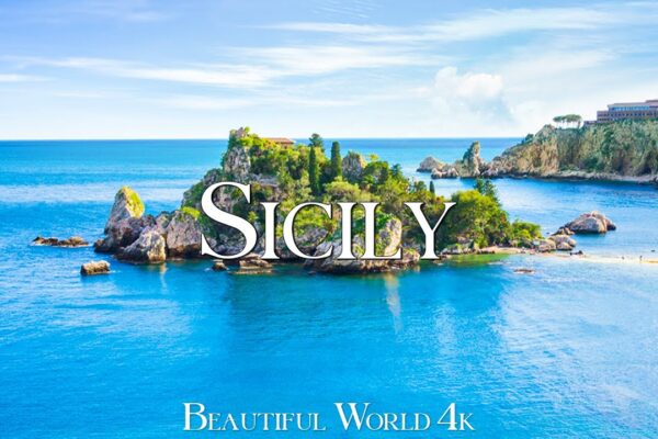 FLYING OVER SICILY (4K UHD) – Amazing Beautiful Nature Scenery with Relaxing Music | 4K ULTRA HD