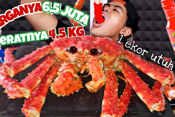 UDAH GILA! MUKBANG KEPITING RAKSASA ALASKA UTUH PAKE SAUS SAMYANG NUCLEAR!! (ALASKAN KING KRAB)