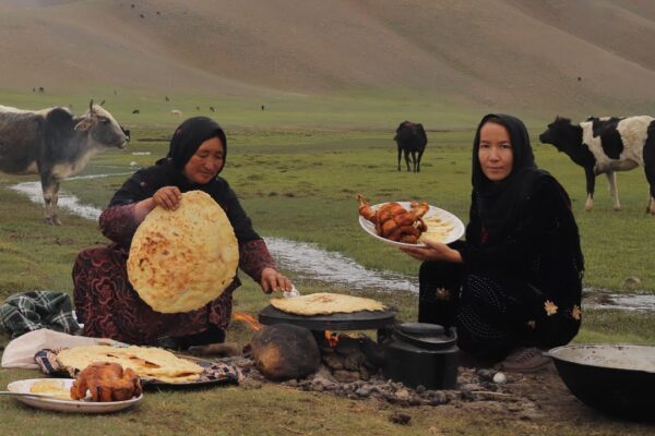 Shepherd Mother Cooking Shepherd food in the nature | Village life in Afghanistan